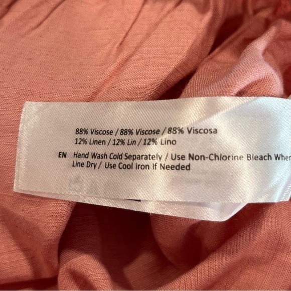 Band of the free Pink Linen Blend High Waist Wide Leg Pants Small - Picture 10 of 10